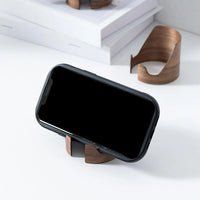 Walnut Phone Stand Easy Storage Desktop Holder             حامل خشبي للمكتب مناسب لجميع الأجهزة