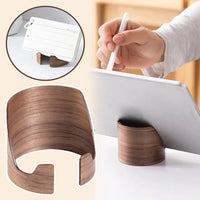 Walnut Phone Stand Easy Storage Desktop Holder             حامل خشبي للمكتب مناسب لجميع الأجهزة